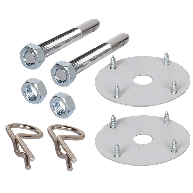 CarBole Chrome Steel Hood Pin Clip Kit Hair-Pin Style (18 Pcs Chrome Hood Pins) - Image 2